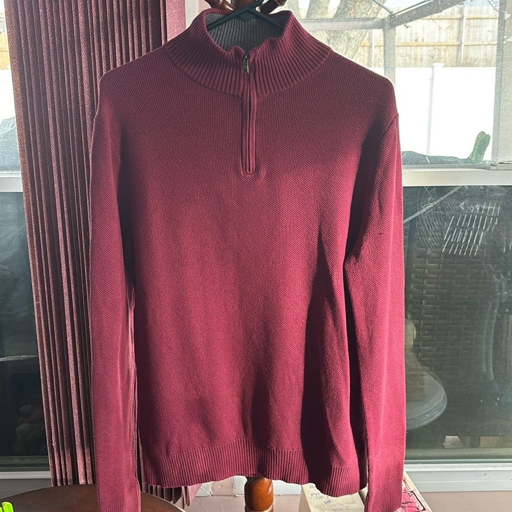 Banana Republic Maroon Quarter Zip Sweater